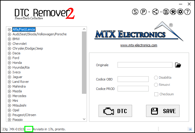 MTX_Electronics_DTC_Remover_Centralina_Selezionata