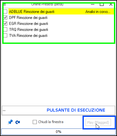 MTX_Electronics_DTCRemover_SELEZIONE_PRESET_E_PULSANTE_AVVIO_PRESET