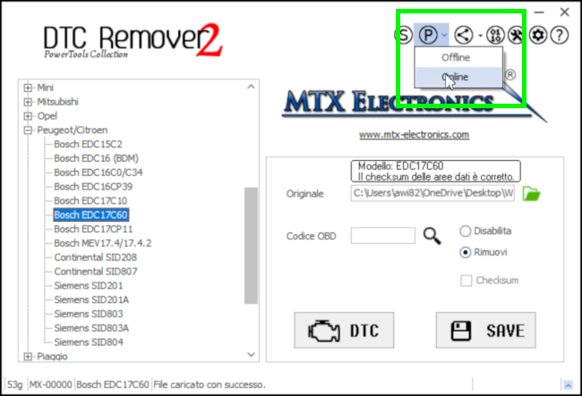 MTX_Electronics_DTCRemover_SELEZIONE_PRESET_ONLINE