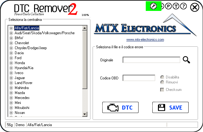 MTX_Electronics_DTC_Remover_pulsante_impostazioni